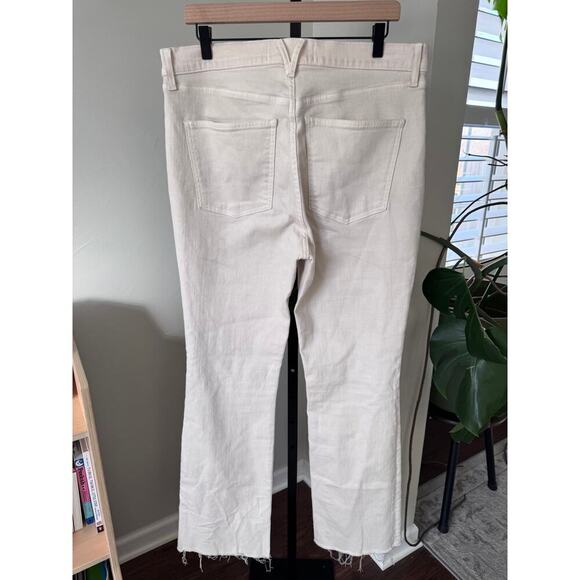 Veronica Beard Cameron Bootcut High Rise Jeans Ivory Size 32 Made in USA - Picture 4 of 6